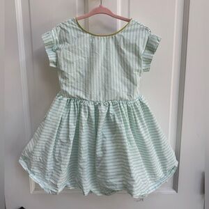 French Connection 4T Girls Mint Green & White Striped Formal Short Sleeve Dress